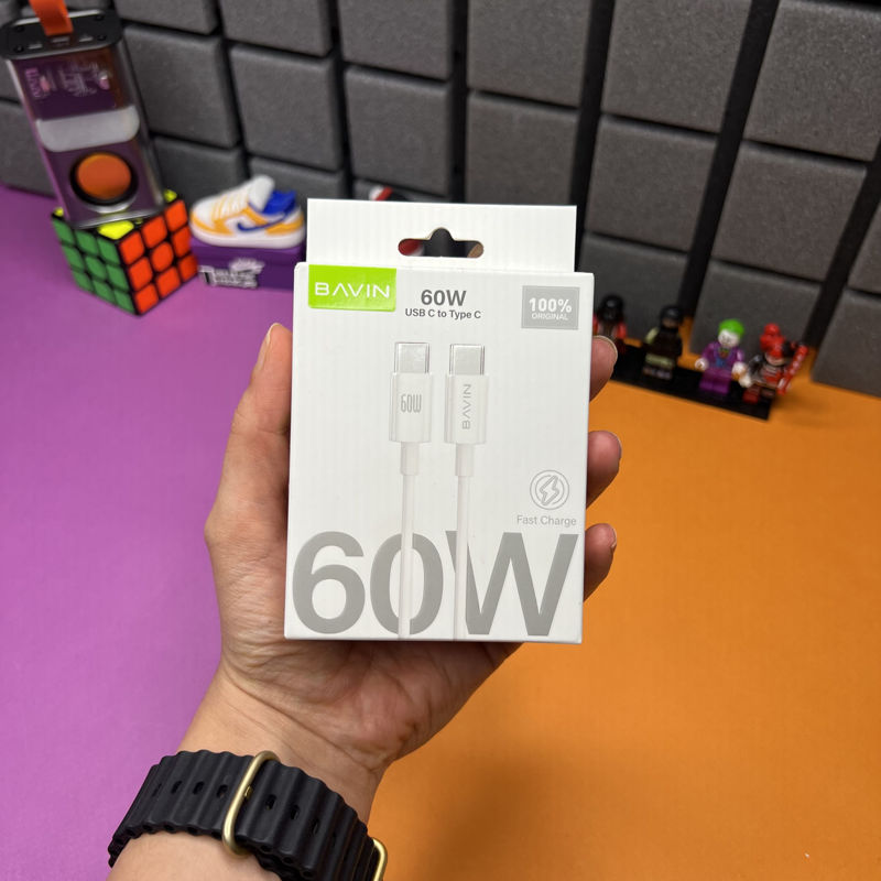 تصویر از کابل شارژ 60W USB C to Type C یک متری Bavin مدل CB274