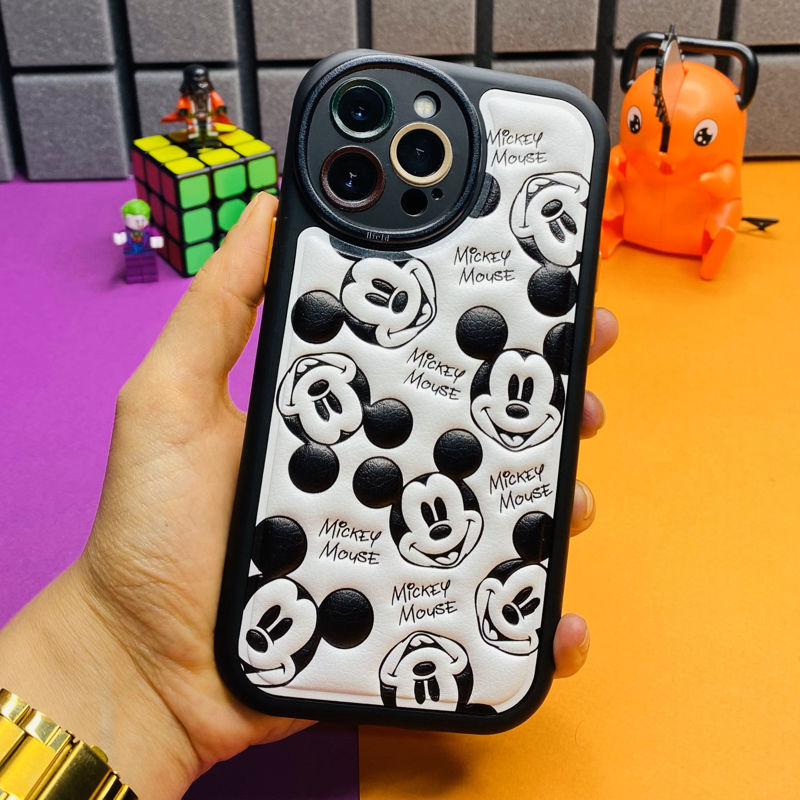 تصویر از قاب آیفون میکی چرمی Micky Mouse