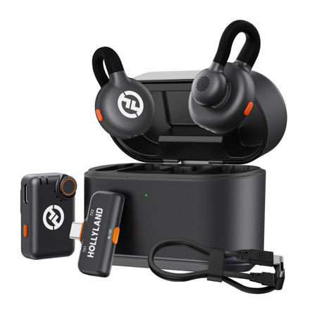 تصویر از میکروفون یقه ای بی سیم هالی لند نسخه کمبو مدل Hollyland Lark M2S Wireless Lavalier Microphone Combo