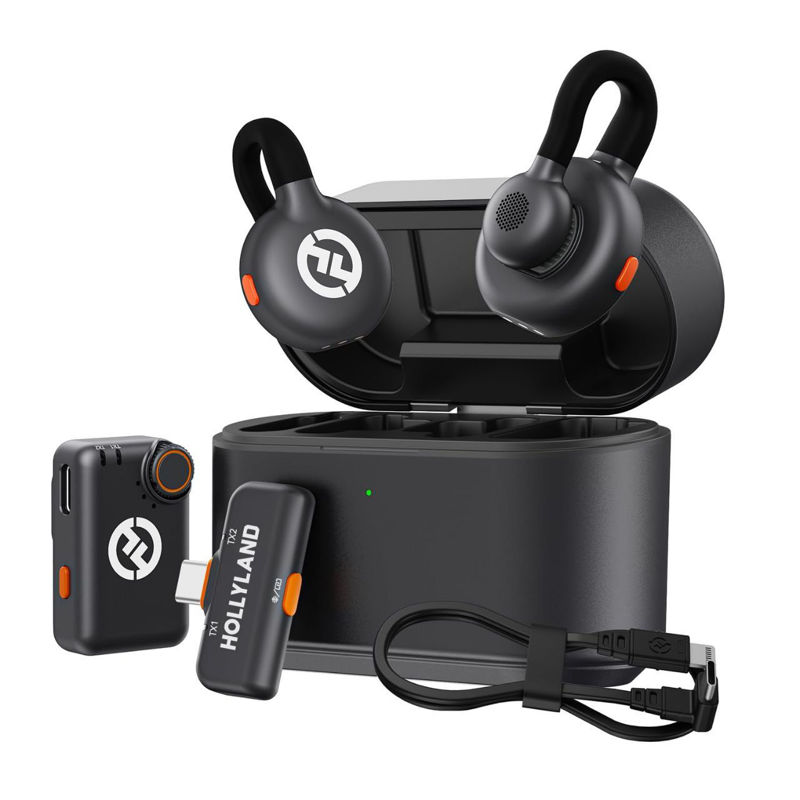 تصویر از میکروفون یقه ای بی سیم هالی لند نسخه کمبو مدل Hollyland Lark M2S Wireless Lavalier Microphone Combo