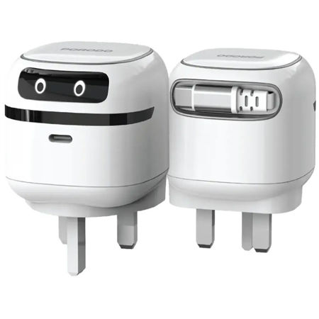 تصویر از شارژر مسافرتی کوچک پرودو همراه با کابل Type-C جمع شونده مدل Porodo Ayuon Mini Travel Charger PD 65W - White PDRYC65D