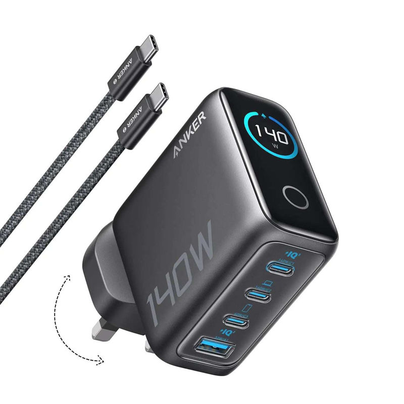 تصویر از آداپتور انکر 140W با 4 پورت GaN مدل B2697