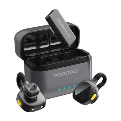 تصویر از میکروفون یقه‌ای پرودو Porodo Movo Lavalier Microphone Type-C Connector - Black