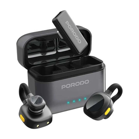 تصویر از میکروفون یقه‌ای پرودو Porodo Movo Lavalier Microphone Type-C Connector - Black