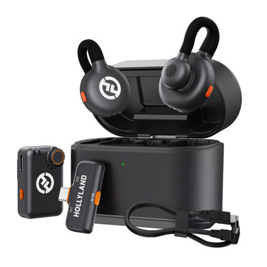 تصویر از میکروفون یقه ای بی سیم هالی لند نسخه کمبو مدل Hollyland Lark M2S Wireless Lavalier Microphone Combo